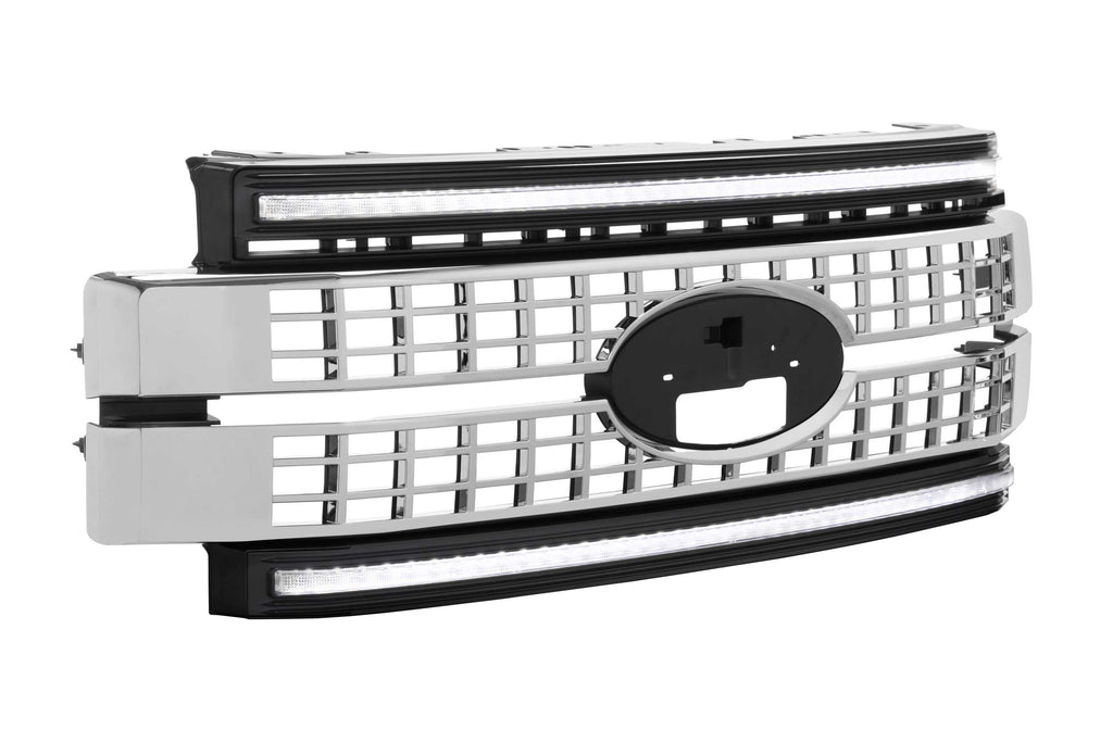 Morimoto XBG07 XBG LED Chrome Grille w White DRL Fits Ford Super Duty 17-19