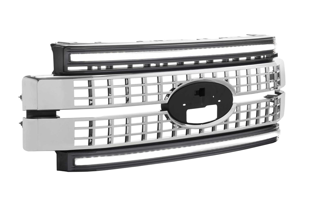 Morimoto XBG07 XBG LED Chrome Grille w White DRL Fits Ford Super Duty 17-19