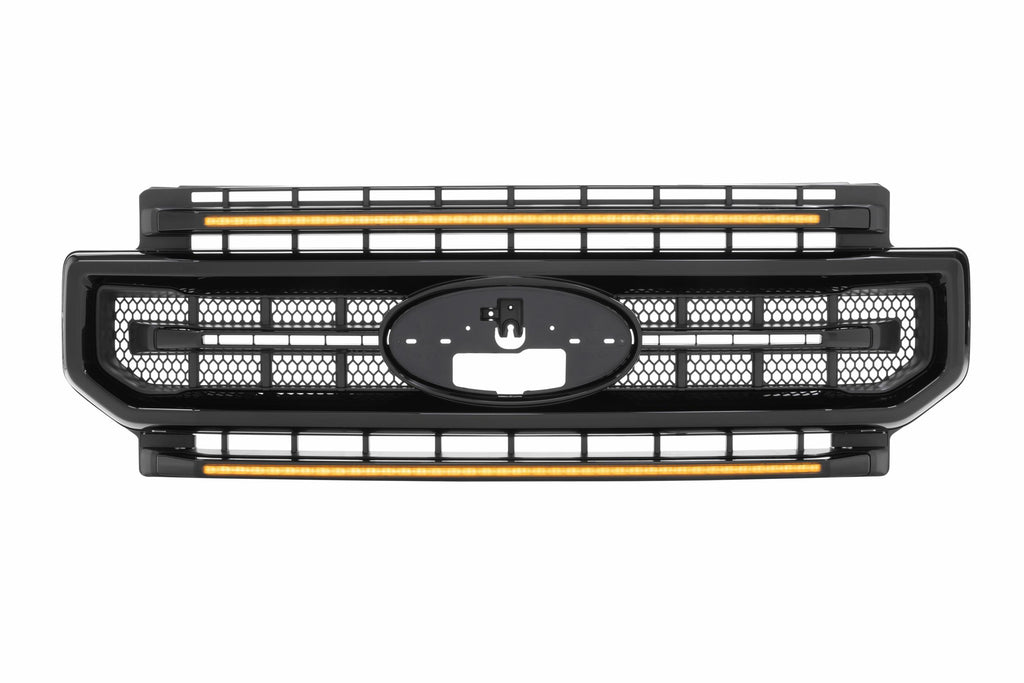 Morimoto XBG11 XBG LED Grille Fits Super Duty 20-22 Gloss Black / Amber DRL