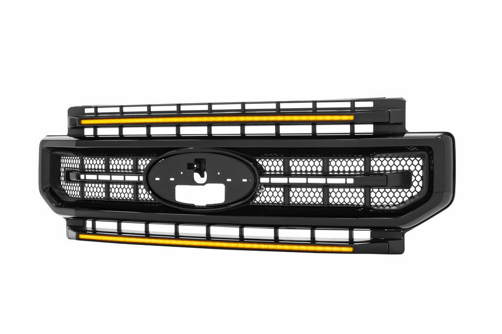 Morimoto XBG11 XBG LED Grille Fits Super Duty 20-22 Gloss Black / Amber DRL