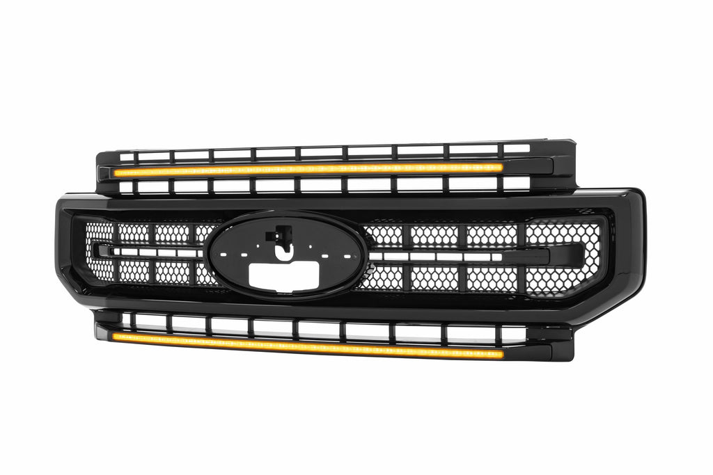 Morimoto XBG11 XBG LED Grille Fits Super Duty 20-22 Gloss Black / Amber DRL