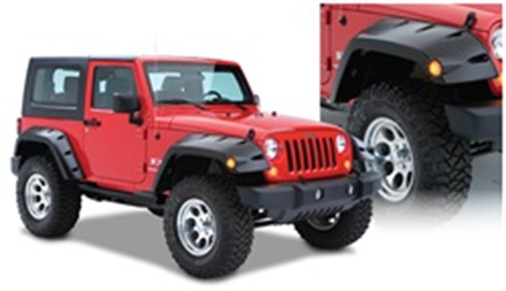 Bushwacker 10045-02 Max Coverage Pocket Style Fender Flares Fits Wrangler (JK)