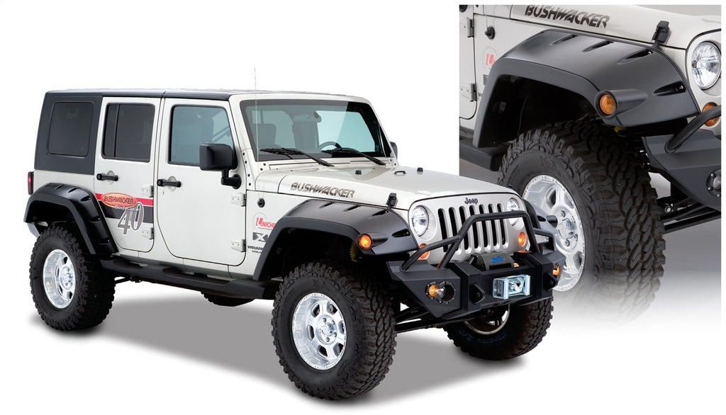 Bushwacker 10045-02 Max Coverage Pocket Style Fender Flares Fits Wrangler (JK)