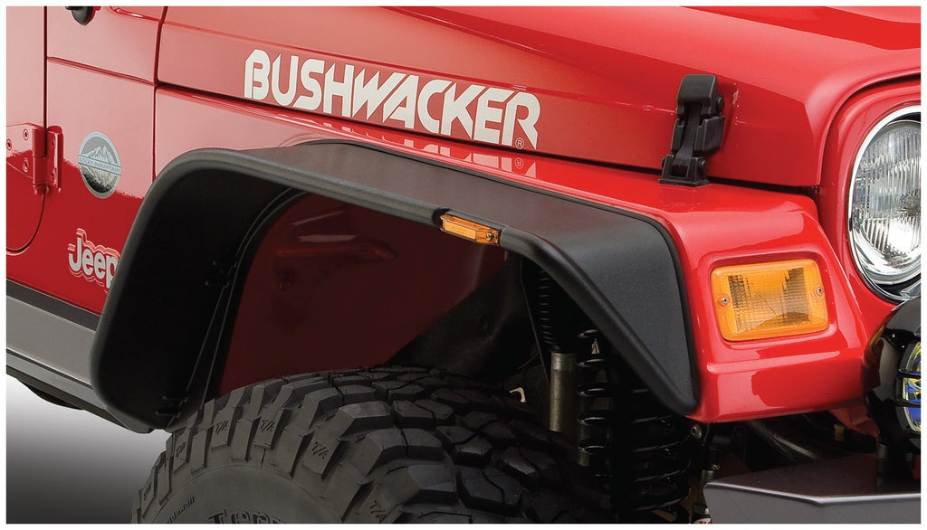 Bushwacker 10055-07 Flat Style Fender Flares Fits 97-06 Wrangler (TJ)