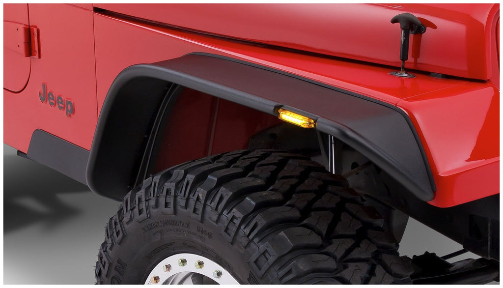 Bushwacker 10067-07 Flat Style Fender Flares Fits 87-95 Wrangler (YJ)