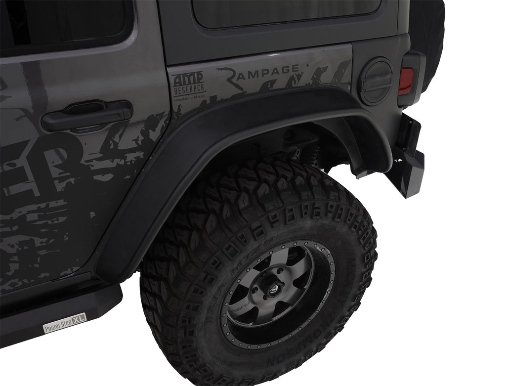 Bushwacker 10923-07 Flat Style Fender Flares Fits 18-24 Wrangler (JL)