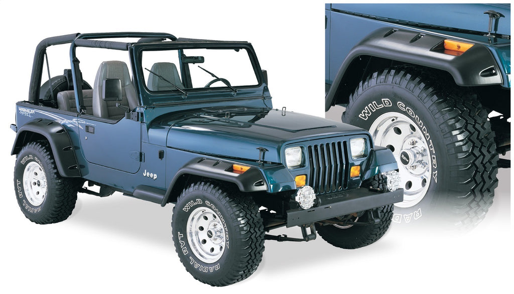 Bushwacker 10909-07 Cut-Out Fender Flares Fits 87-95 Wrangler (YJ)