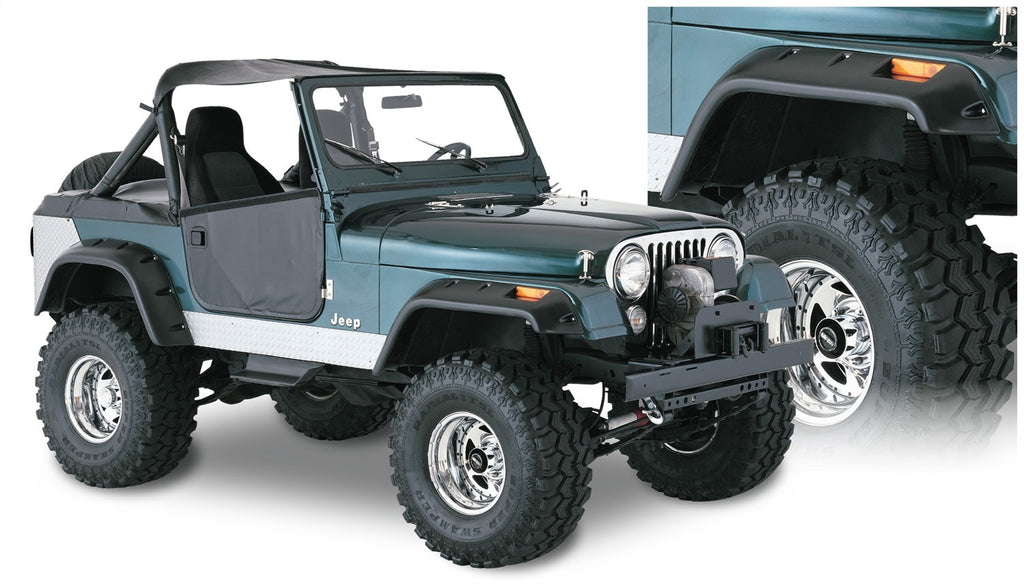 Bushwacker 10910-07 Cut-Out Fender Flares Fits CJ5 CJ5A CJ6 CJ6A CJ7 Willys