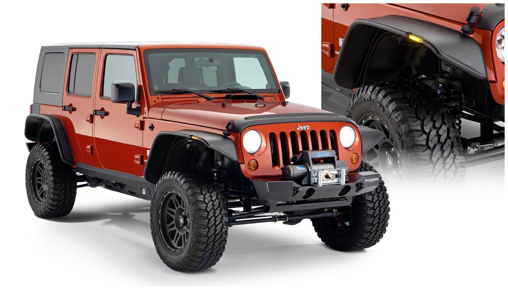 Bushwacker 10918-07 Flat Style Fender Flares Fits 07-18 Wrangler (JK)