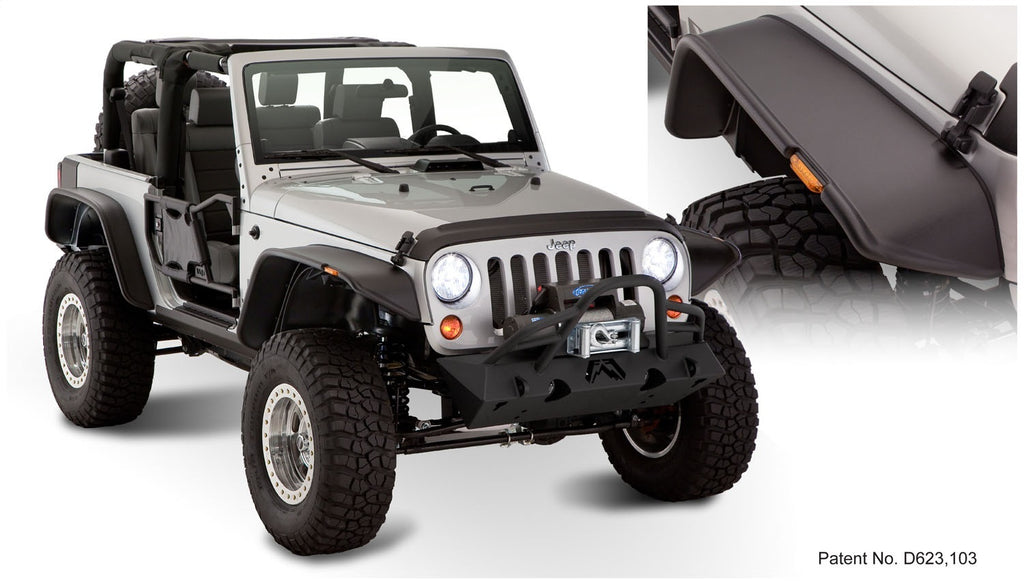 Bushwacker 10919-07 Flat Style Fender Flares Fits 07-18 Wrangler (JK)