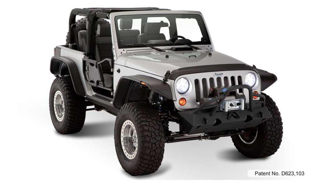 Bushwacker 10919-07 Flat Style Fender Flares Fits 07-18 Wrangler (JK)