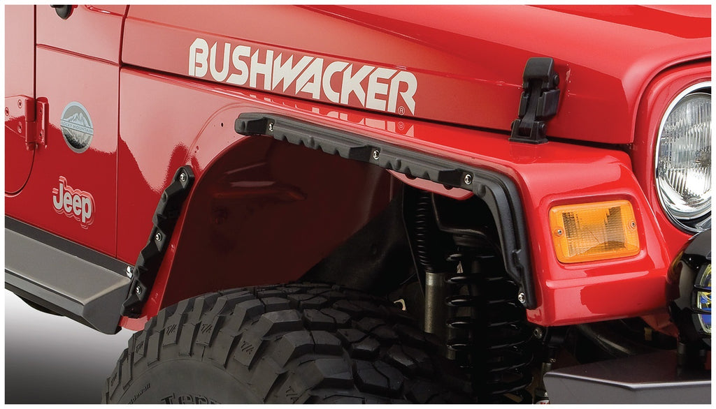 Bushwacker 10920-07 Flat Style Fender Flares Fits 97-06 Wrangler (TJ)