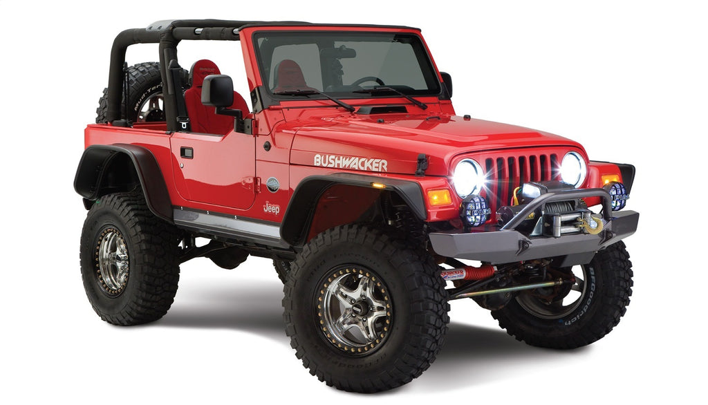 Bushwacker 10920-07 Flat Style Fender Flares Fits 97-06 Wrangler (TJ)