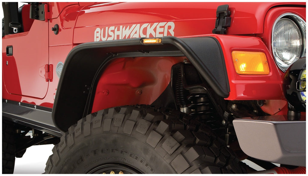 Bushwacker 10920-07 Flat Style Fender Flares Fits 97-06 Wrangler (TJ)