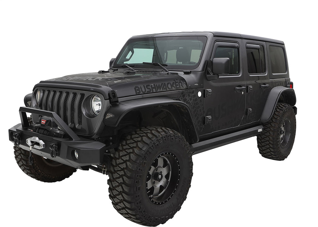 Bushwacker 10923-07 Flat Style Fender Flares Fits 18-24 Wrangler (JL)