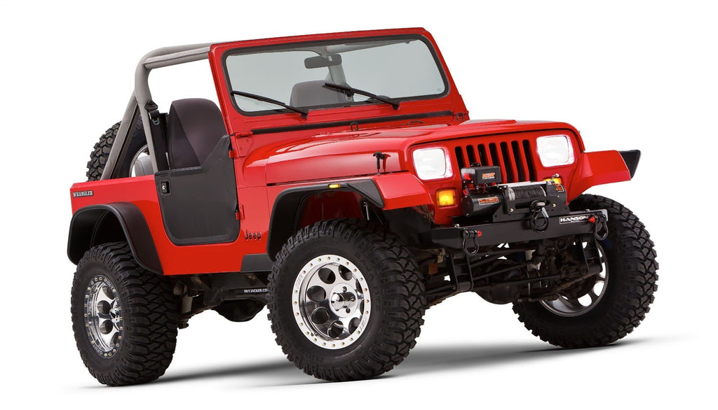 Bushwacker 10924-07 Flat Style Fender Flares Fits 87-95 Wrangler (YJ)