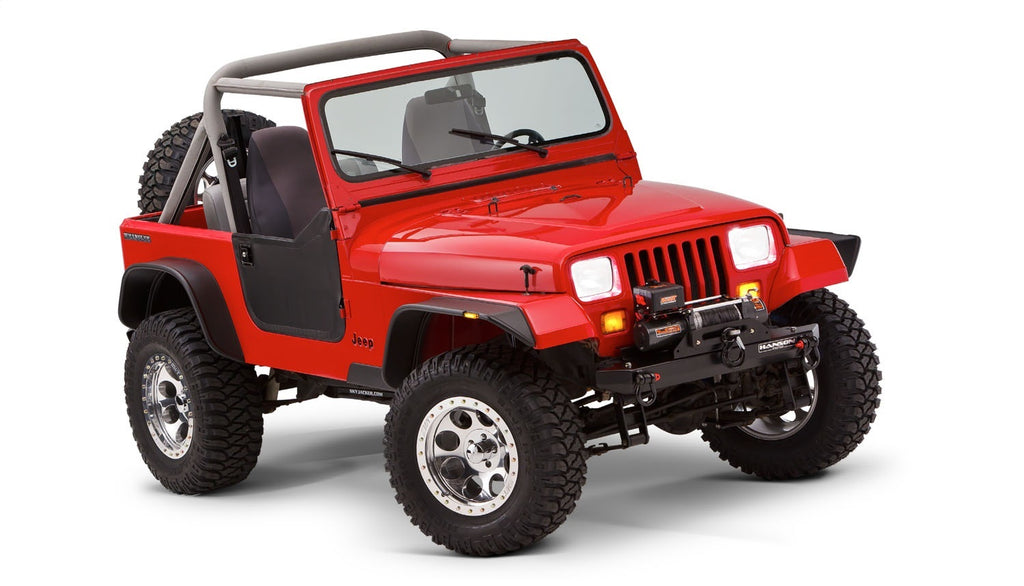 Bushwacker 10924-07 Flat Style Fender Flares Fits 87-95 Wrangler (YJ)