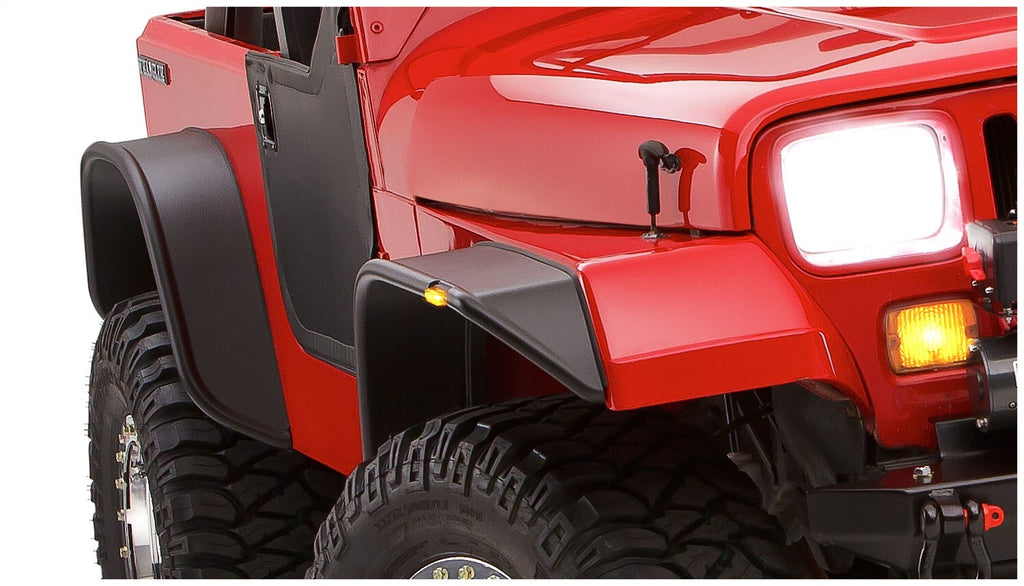 Bushwacker 10924-07 Flat Style Fender Flares Fits 87-95 Wrangler (YJ)