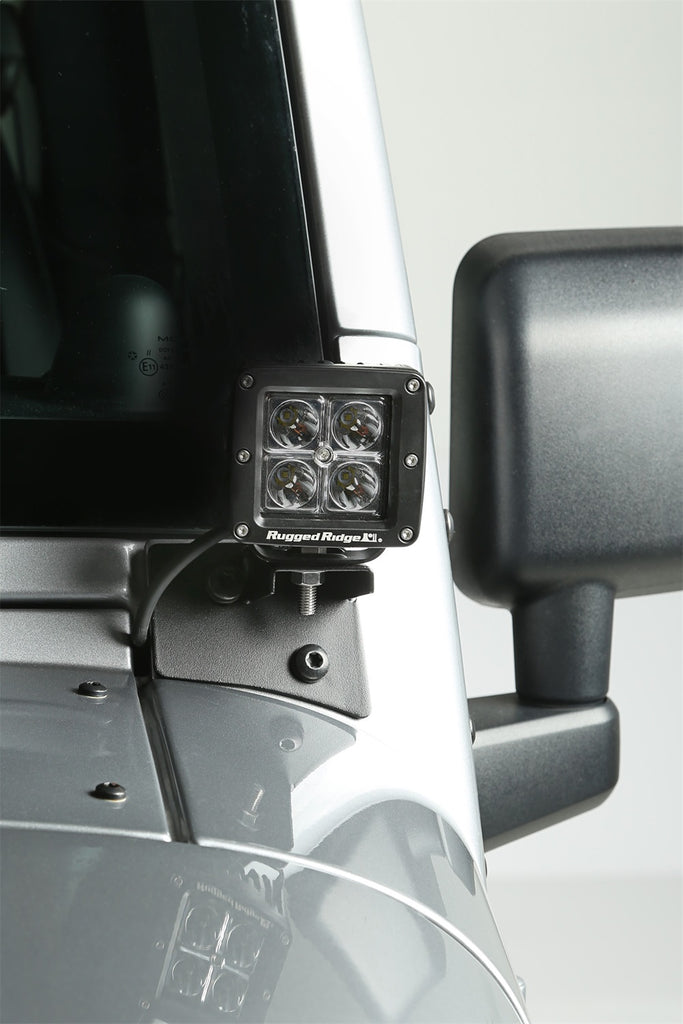 Rugged Ridge 11027.04 Windshield Auxiliary Light Brackets Fits Wrangler (JK)