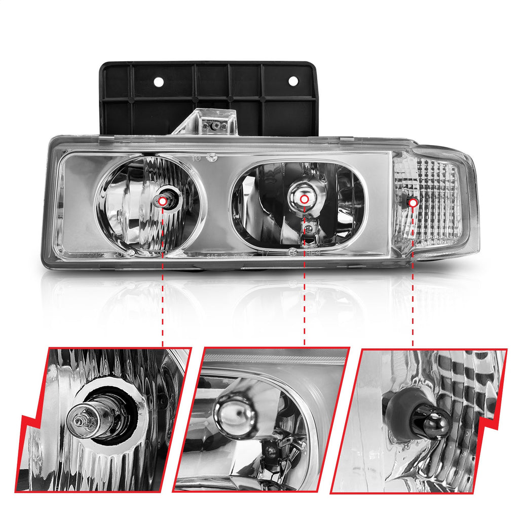 Anzo USA 111001 Crystal Headlight Set Fits 95-05 Astro