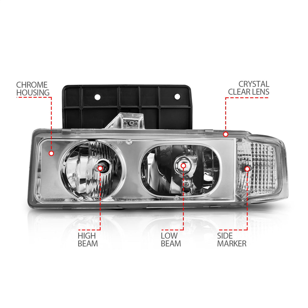 Anzo USA 111001 Crystal Headlight Set Fits 95-05 Astro