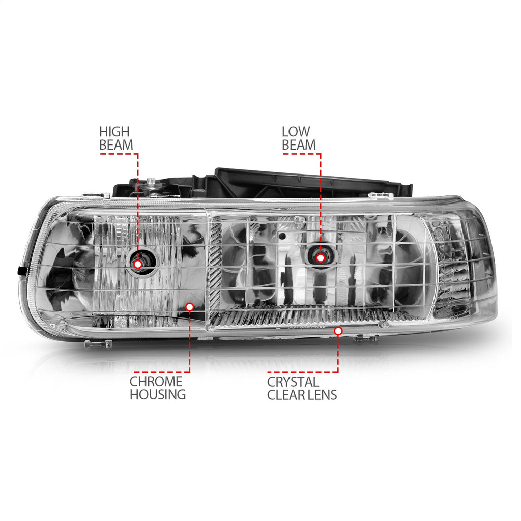 Anzo USA 111011 Crystal Headlight Set