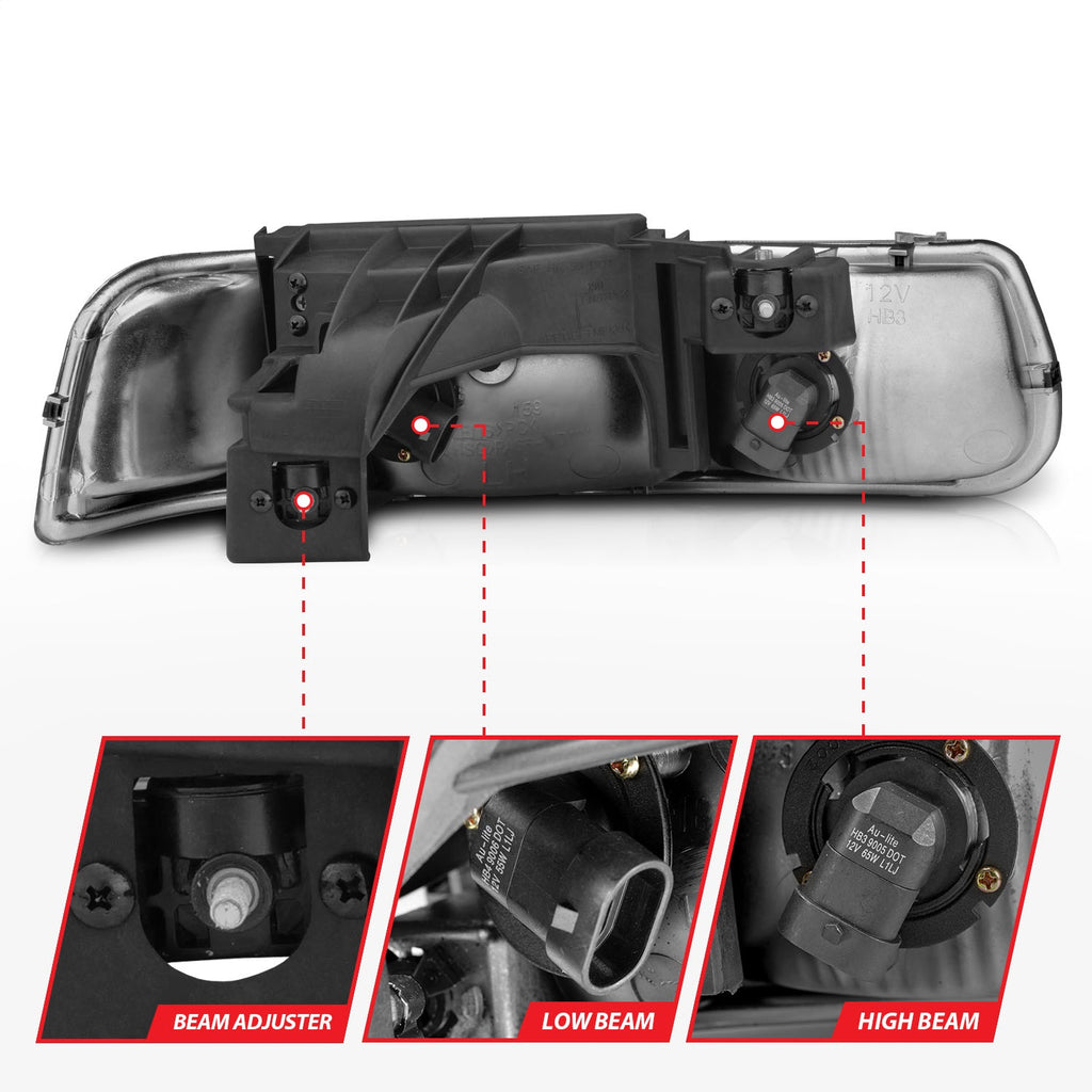 Anzo USA 111011 Crystal Headlight Set