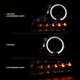 Anzo USA 111029 Projector Headlight Set w/Halo Fits 04-08 F-150 Mark LT