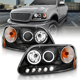Anzo USA 111031 Projector Headlight Set w/Halo Fits 97-03 Expedition F-150