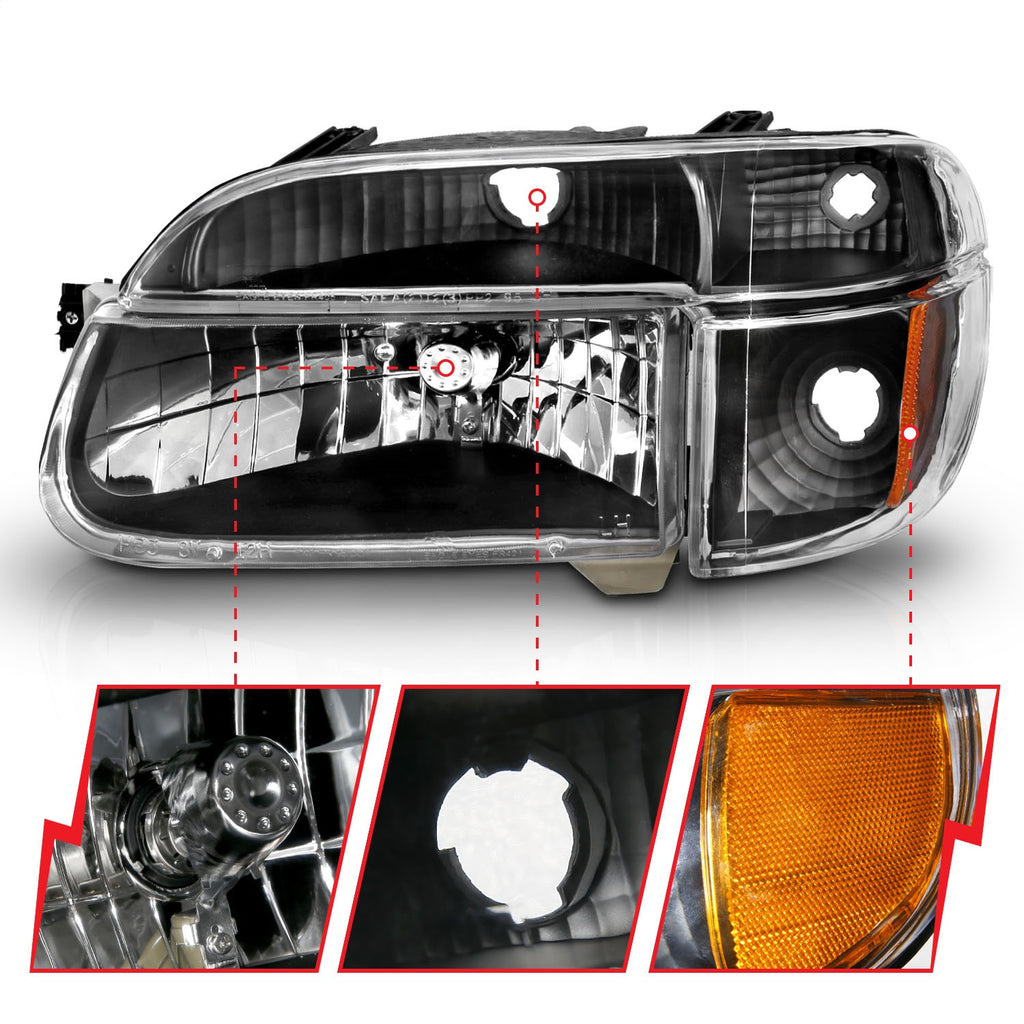 Anzo USA 111039 Crystal Headlight Set Fits Explorer Explorer (Stripped Chassis)