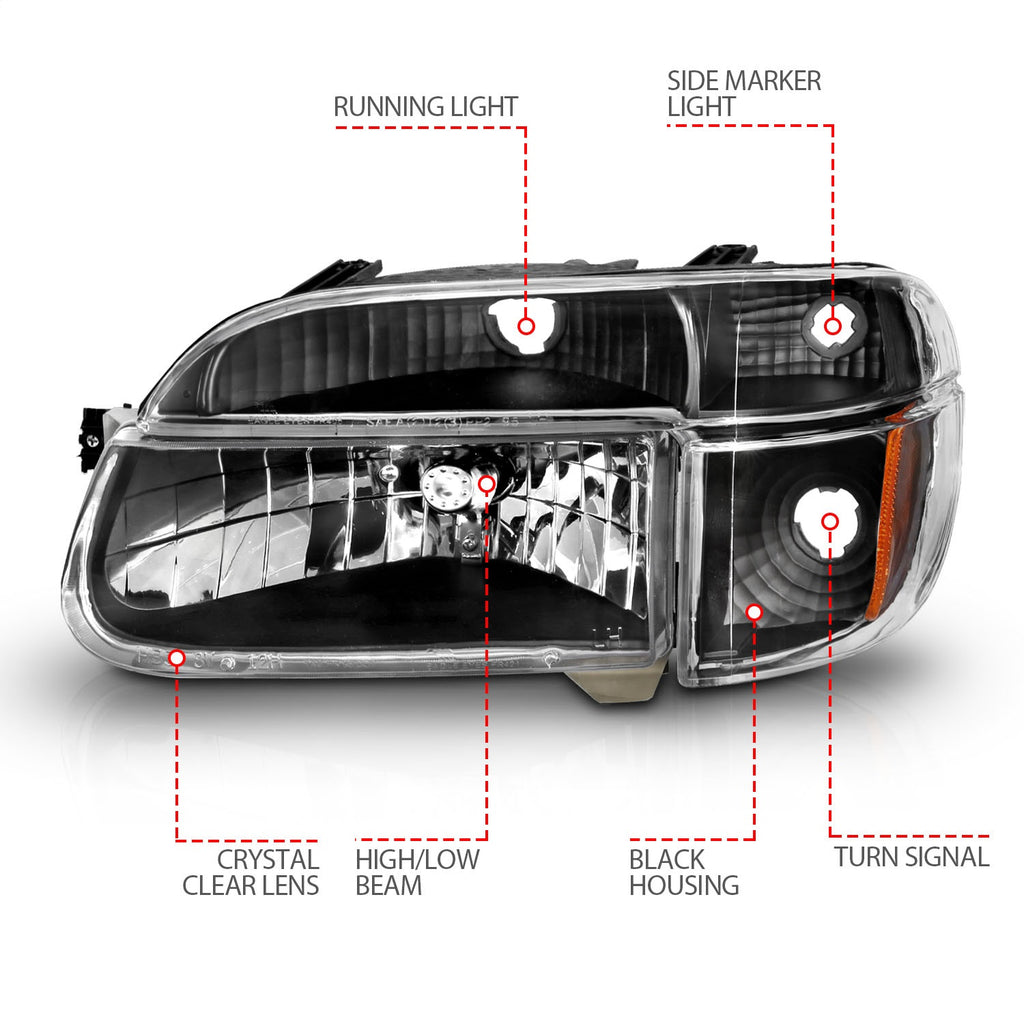 Anzo USA 111039 Crystal Headlight Set Fits Explorer Explorer (Stripped Chassis)