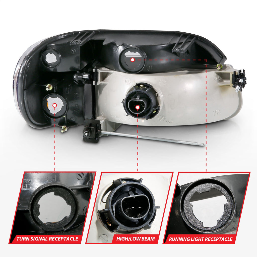 Anzo USA 111039 Crystal Headlight Set Fits Explorer Explorer (Stripped Chassis)