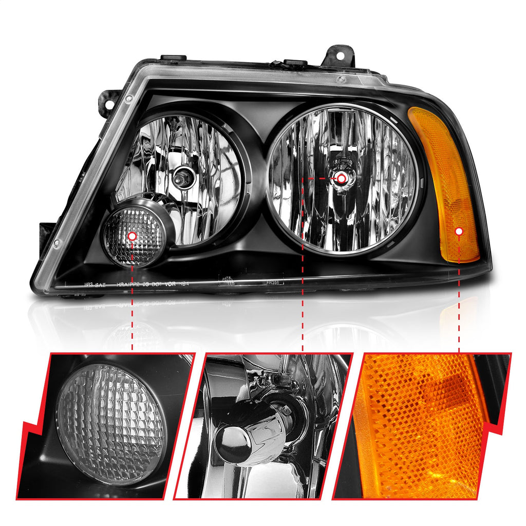 Anzo USA 111045 Crystal Headlight Set Fits 03-06 Navigator