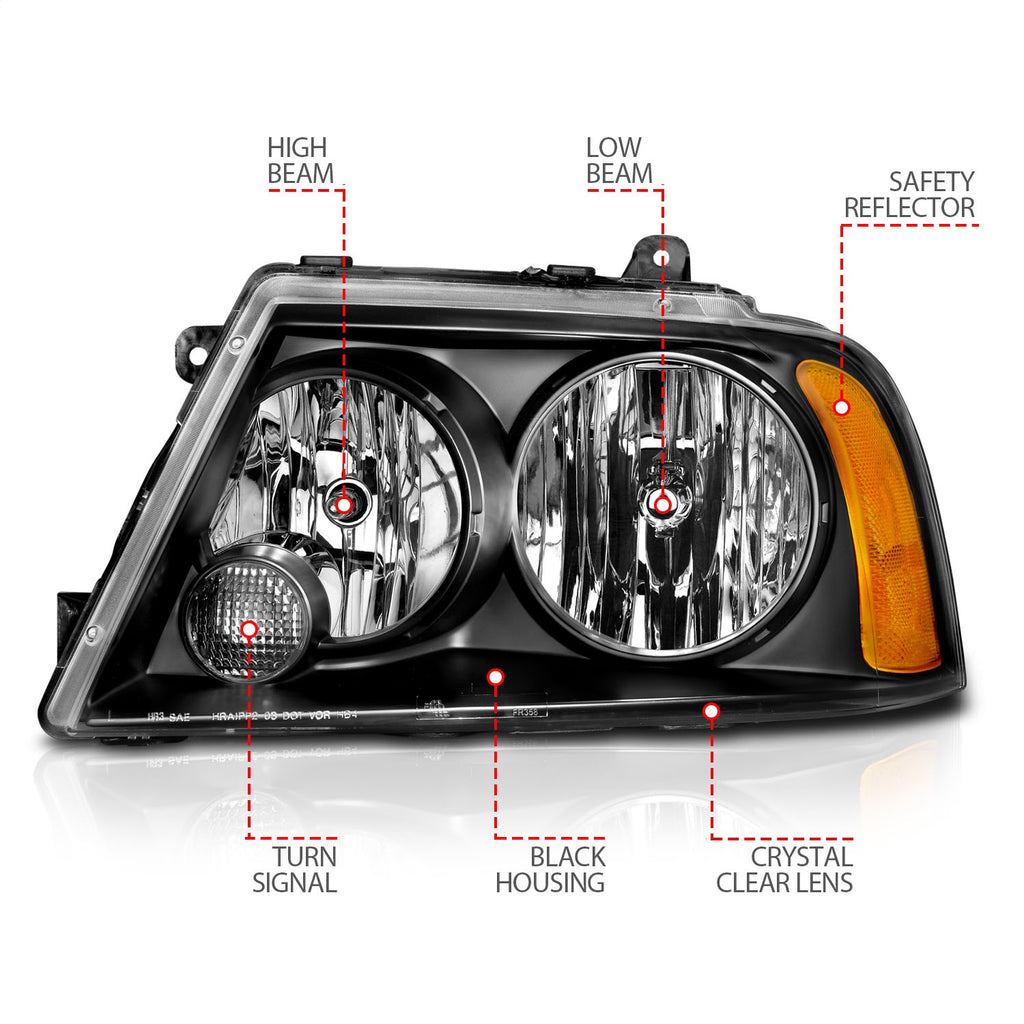 Anzo USA 111045 Crystal Headlight Set Fits 03-06 Navigator