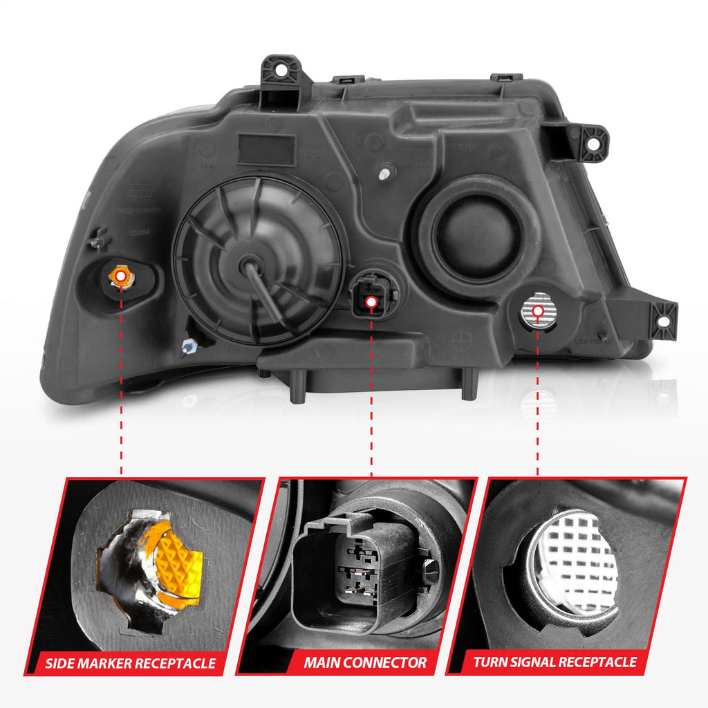 Anzo USA 111045 Crystal Headlight Set Fits 03-06 Navigator