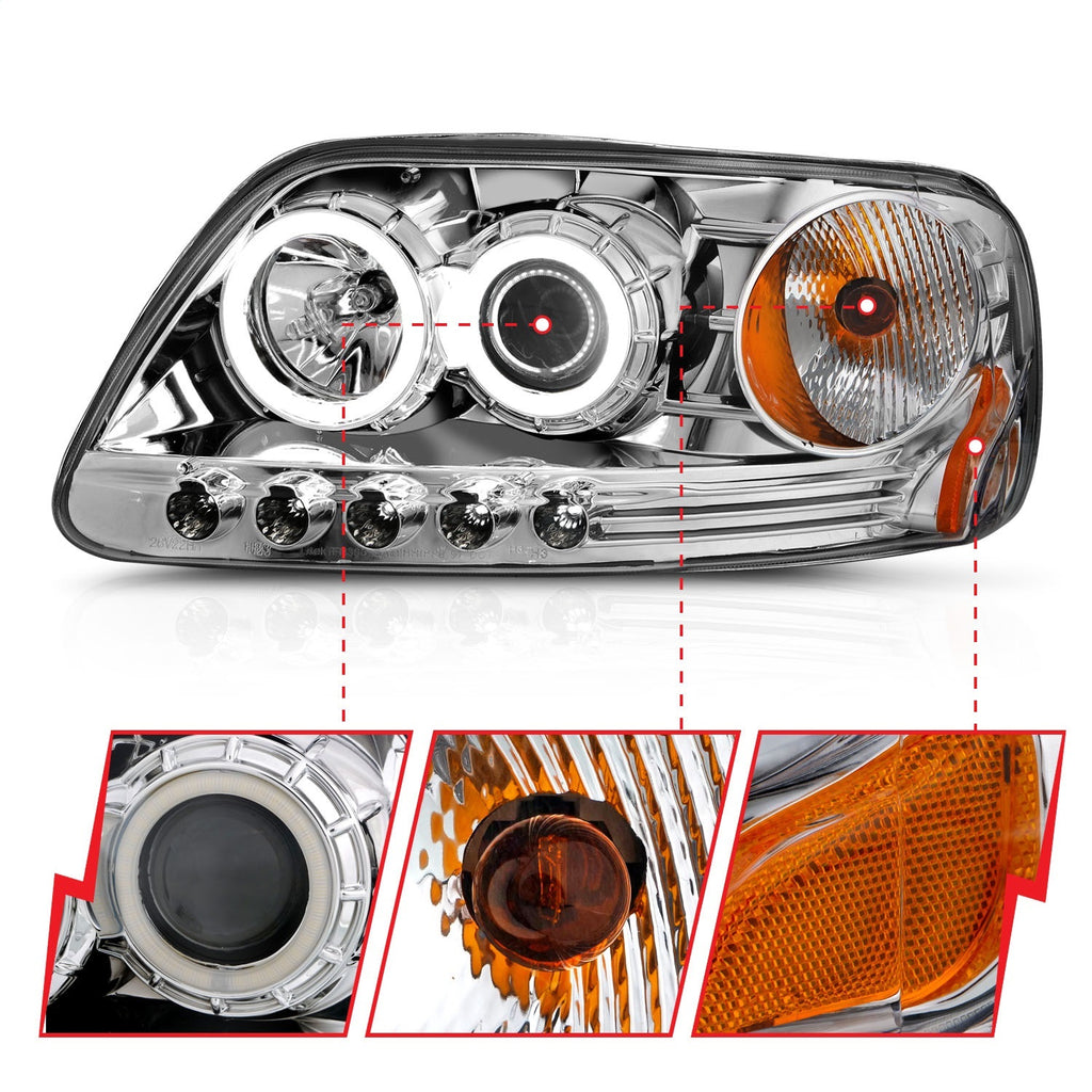 Anzo USA 111054 Projector Headlight Set w/Halo Fits 97-03 Expedition F-150