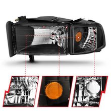 Load image into Gallery viewer, Anzo USA 111067 Crystal Headlight Set Fits 94-02 Ram 1500 Ram 2500 Ram 3500