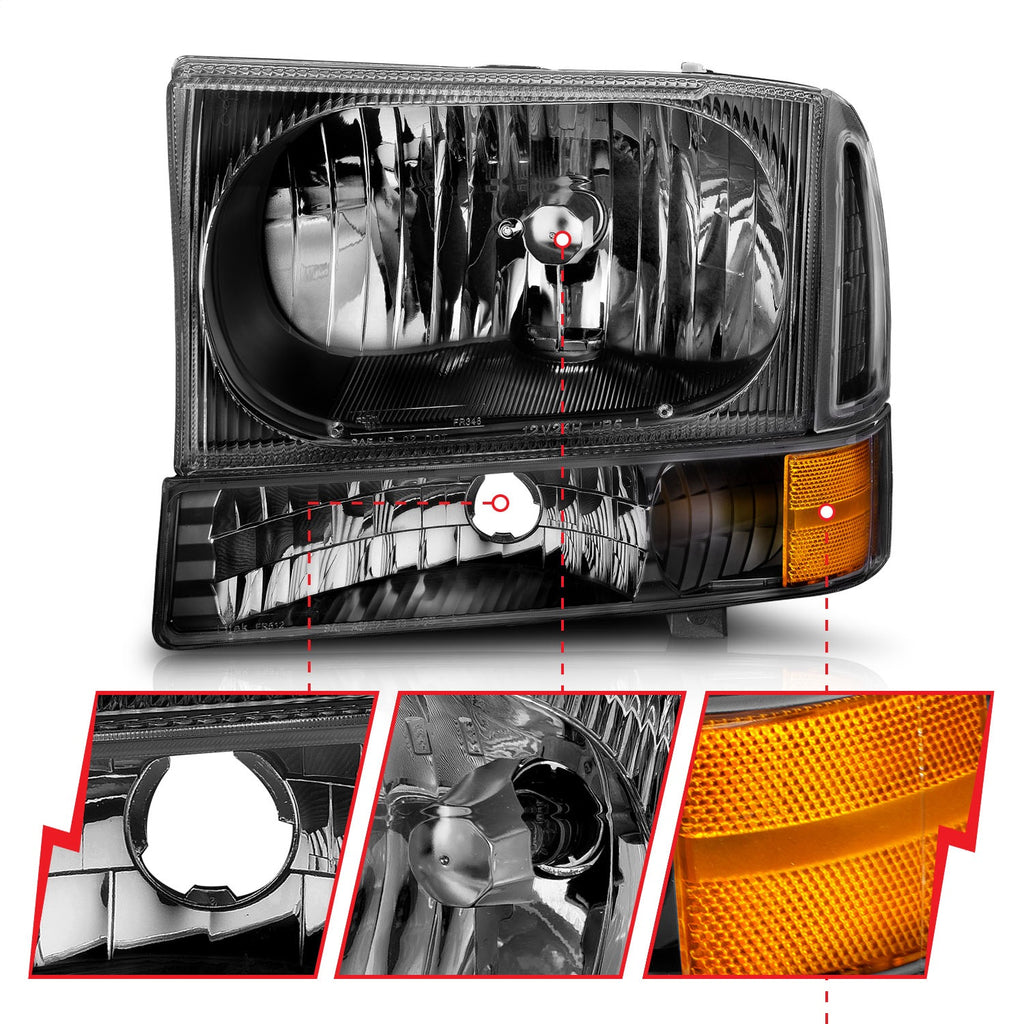 Anzo USA 111080 Crystal Headlight Set
