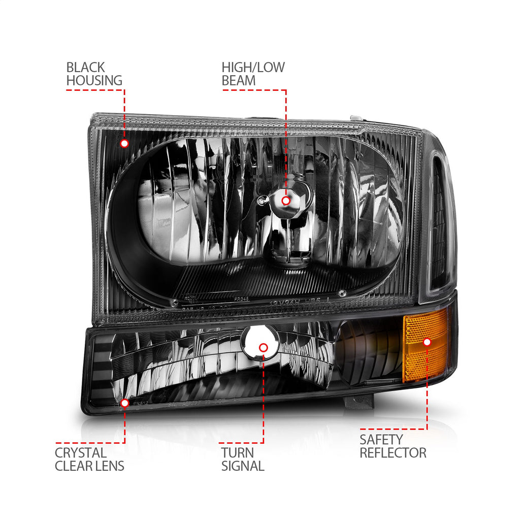 Anzo USA 111080 Crystal Headlight Set