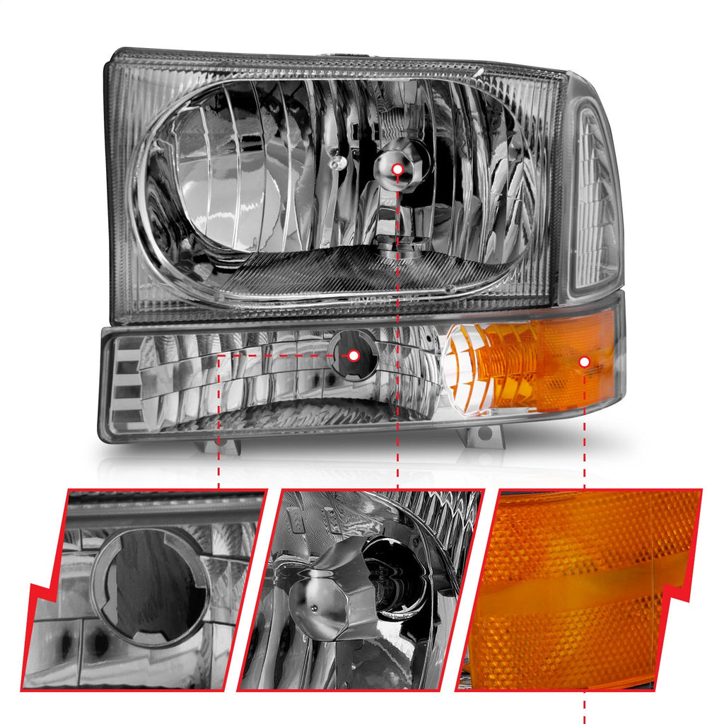 Anzo USA 111081 Crystal Headlight Set