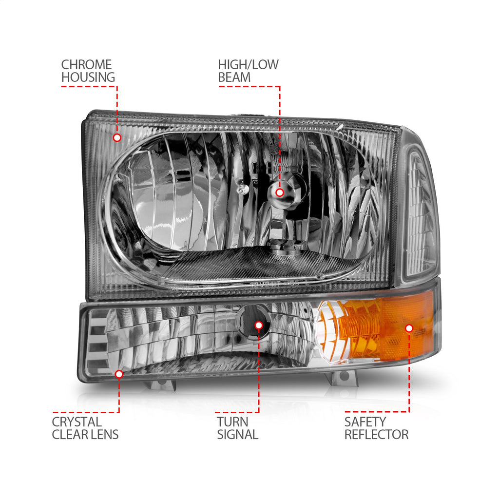 Anzo USA 111081 Crystal Headlight Set