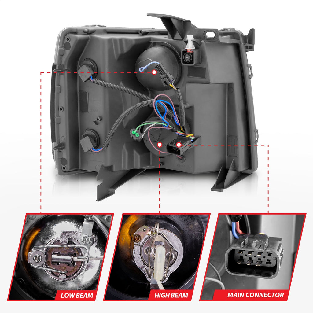 Anzo USA 111086 Projector Headlight Set w/Halo