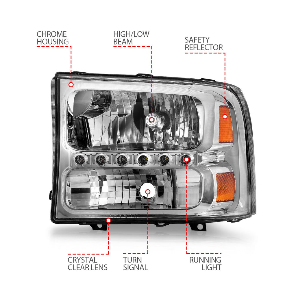 Anzo USA 111088 Crystal Headlight Set