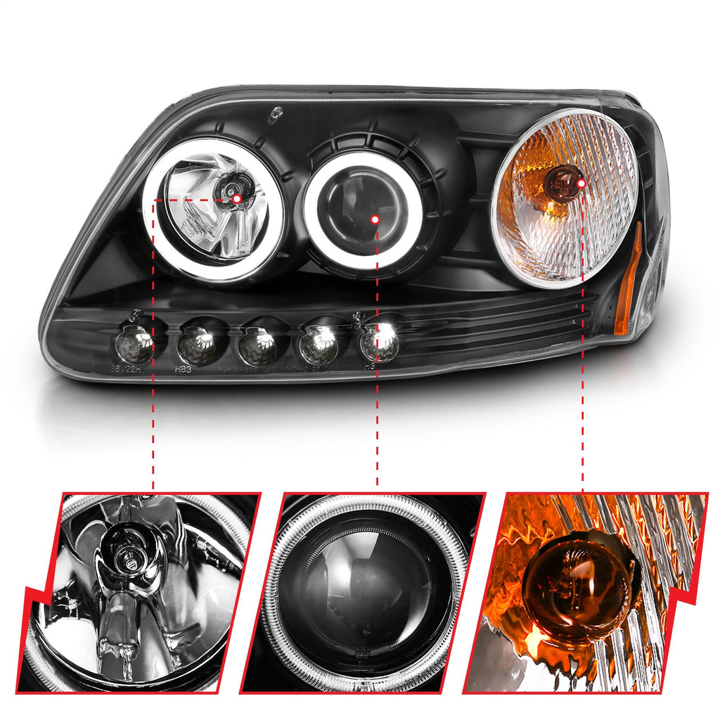 Anzo USA 111097 Projector Headlight Set w/Halo Fits 97-03 Expedition F-150