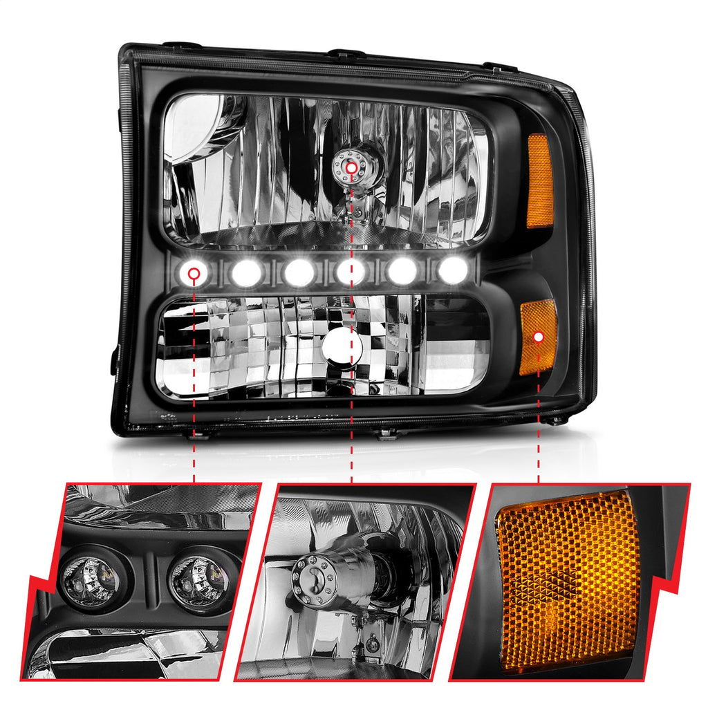 Anzo USA 111106 Crystal Headlight Set