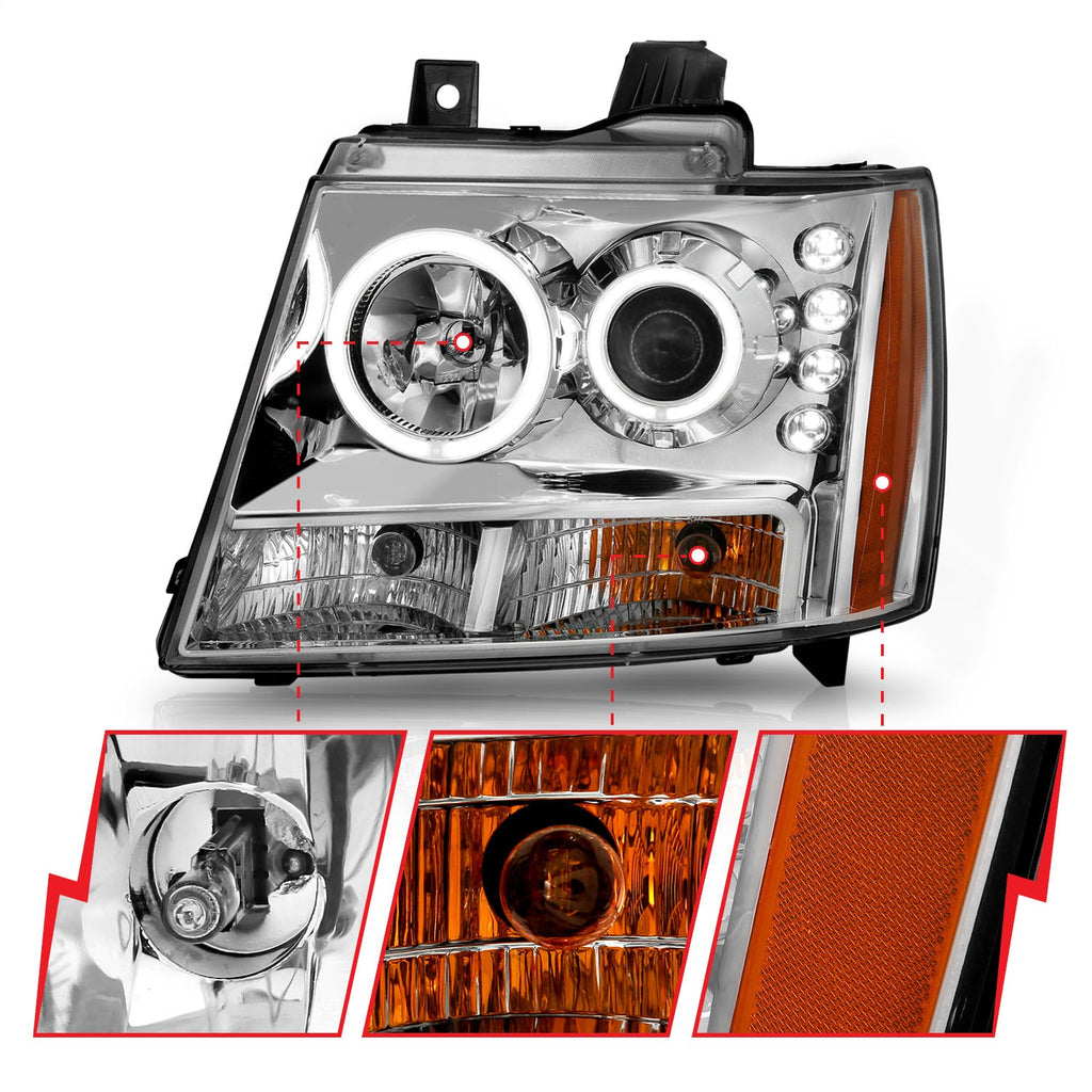 Anzo USA 111108 Projector Headlight Set w/Halo