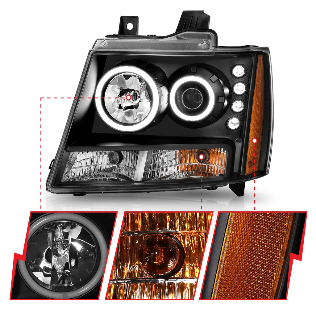 Anzo USA 111109 Projector Headlight Set w/Halo