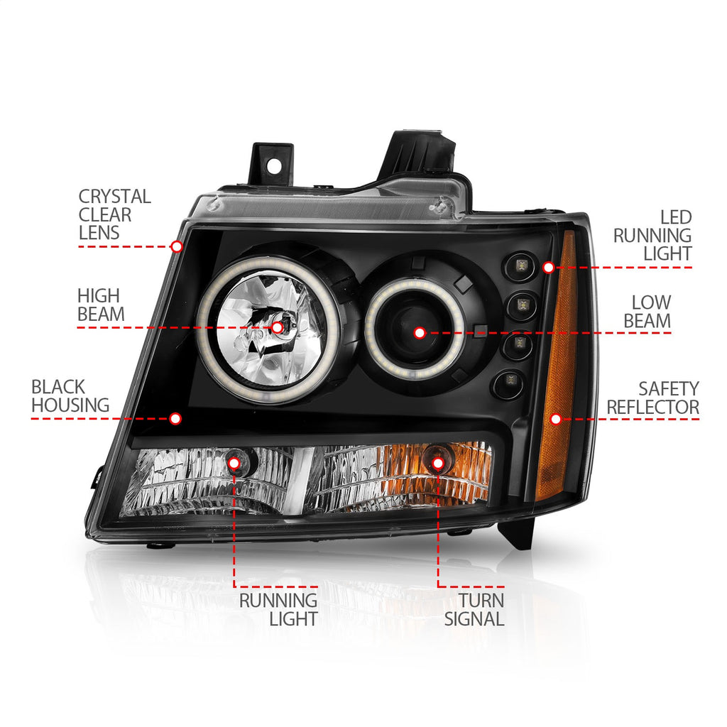 Anzo USA 111109 Projector Headlight Set w/Halo