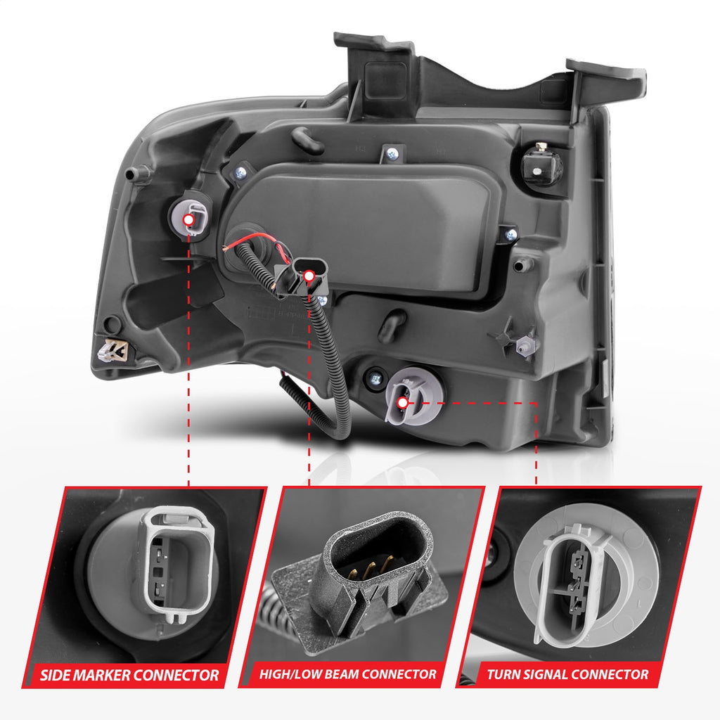 Anzo USA 111113 Projector Headlight Set w/Halo Fits 07-14 Expedition