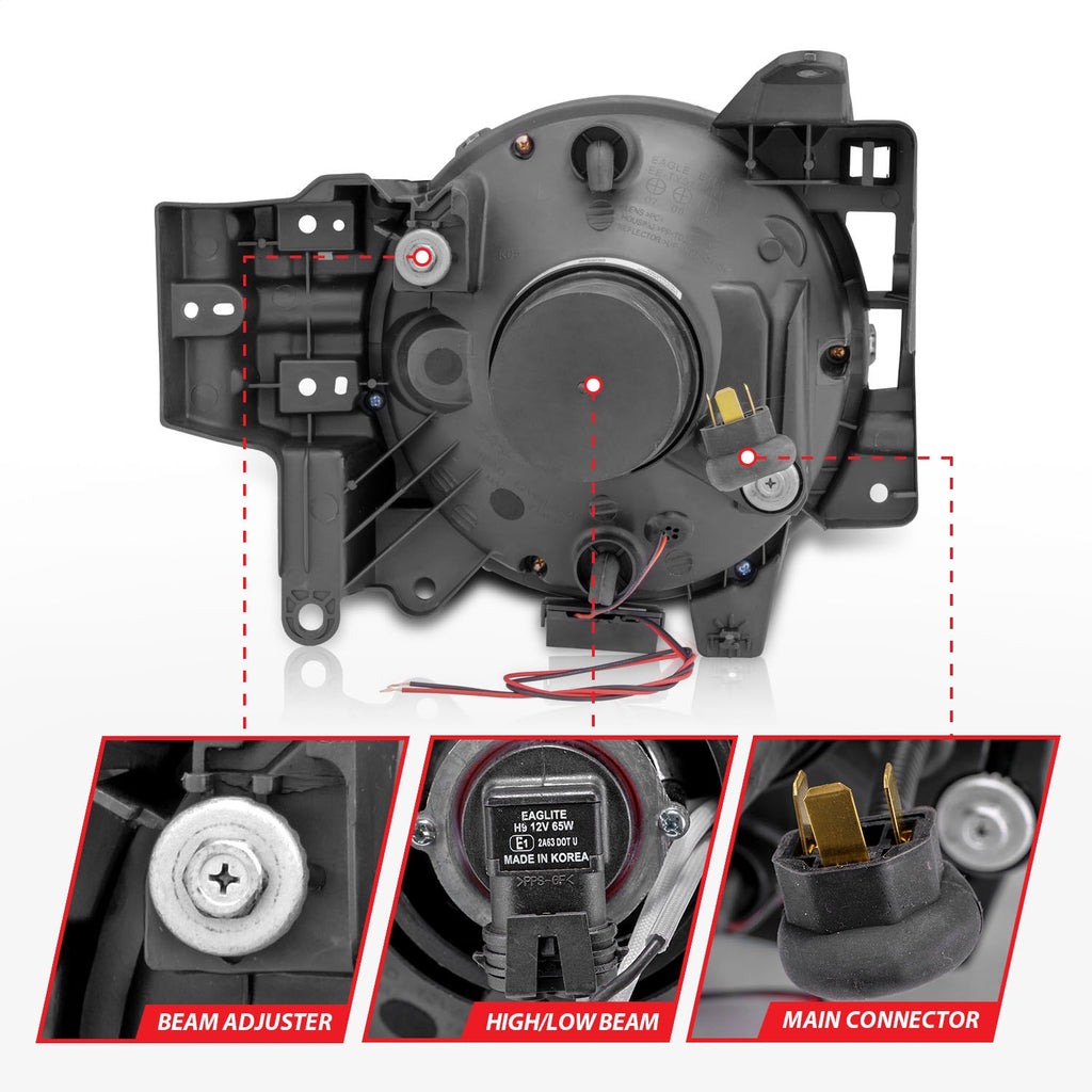 Anzo USA 111115 Projector Headlight Set w/Halo Fits 07-14 FJ Cruiser